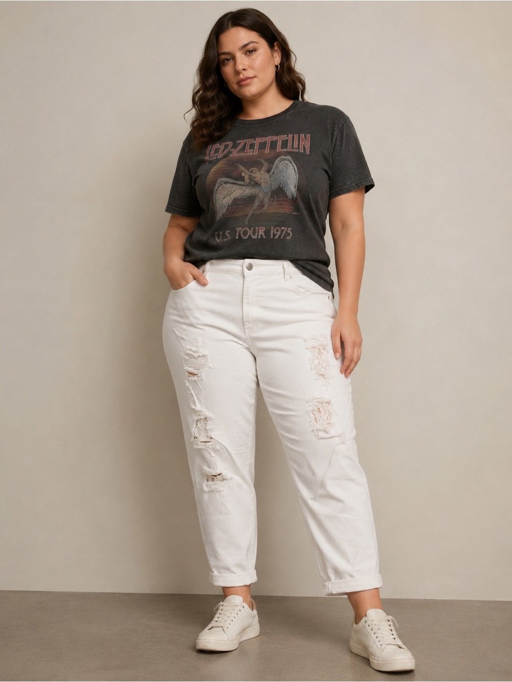 One5One Womens Size 22 White Distressed Lace Accent Skinny Ankle Jeans Plus